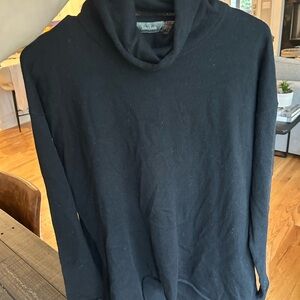 Neiman Marcus Long Black Cowl Neck Sweater with Back Cut Out size small